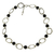 Gliederkette aus Sterlingsilber, „Elos“ – handgefertigte Halskette aus schwarzem Achat und Sterlingsilber
