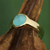 Gold plated solitaire ring, 'Radiant Blue' - Gold plated solitaire ring (image 2b) thumbail