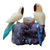 Calcite and amethyst sculpture, 'Macaw Family' - Handcrafted Brazilian Gemstone Bird Sculpture (image 2a) thumbail