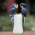 Quartz and sodalite sculpture, 'Blue Macaw Sweethearts' - Handmade Quartz and Sodalite Bird Sculpture from Brazil (image 2) thumbail