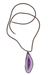 Agate pendant necklace, 'Uniquely Lilac' - Agate and Sterling Silver on Leather Necklace (image 2a) thumbail