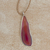 Agate pendant necklace, 'Uniquely Pink' - Agate and Sterling Silver on Leather Necklace thumbail
