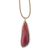 Agate pendant necklace, 'Uniquely Pink' - Agate and Sterling Silver on Leather Necklace (image 2a) thumbail