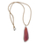 Agate pendant necklace, 'Uniquely Pink' - Agate and Sterling Silver on Leather Necklace (image 2d) thumbail