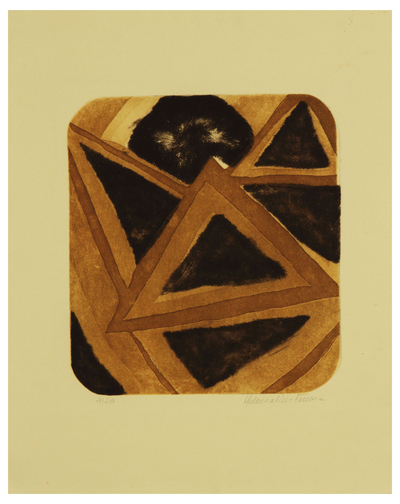 'Brown Triangles' - Signed Original Print Abstract Art