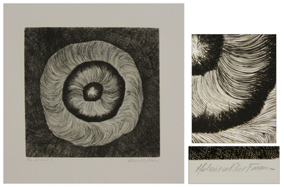 „Schwarze Sonne“ – signierter Originaldruck, abstrakte Kunst
