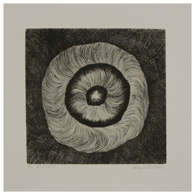 „Schwarze Sonne“ – signierter Originaldruck, abstrakte Kunst