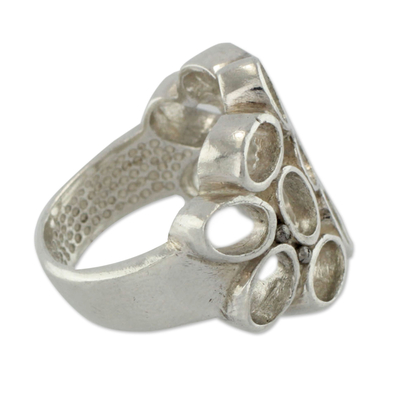 Sterling silver band ring, 'Beehive' - Original Sterling Silver Band Ring