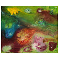 'Playing With Colors' - Pintura de bellas artes brasileña abstracta multicolor