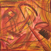 'movimiento' - pintura de bellas artes brasileña abstracta multicolor