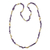 Amethyst and citrine long beaded necklace, 'Carioca Mystique' - Artisan Crafted Long Amethyst and Citrine Necklace