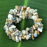 Dendrite agate beaded bracelets, Wonders (set of 3)