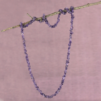 Amethyst beaded necklace, 'Light of Wisdom' - Artisan Crafted Amethyst Fair Trade Necklace