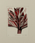 'Vermilion Bouquet' - Red and Black Linoleum Block Print