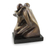 Bronze sculpture, 'Sweeping Encounter' - Abstract Lovers Bronze Sculpture on Granite