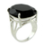 Onyx cocktail ring, 'Oval Facets' - Brazilian Artisan Crafted Faceted Black Onyx Cocktail Ring (image 2b) thumbail