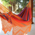 Cotton hammock, 'Carnaval' (double) - Brazilian Cotton Double Hammock with Orange Crochet (image 2b) thumbail