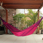 Fair Trade Cotton Double Hammock from Brazil, 'Icari Orchid'