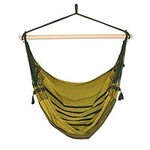 Hand Woven Green Cotton Swing Hammock from Brazil, 'Amazon Forest'