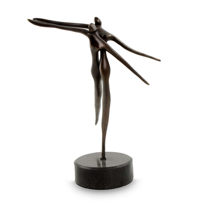 Bronze sculpture, 'Flying' - Signed Brazilian Bronze Sculpture