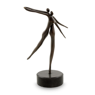 Bronze sculpture, 'Flying' - Signed Brazilian Bronze Sculpture