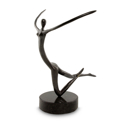 Bronze sculpture, 'Illusion II' - Brazilian Bronze Figure Study Sculpture