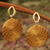 Gold plated golden grass dangle earrings, 'Sublime Nature' - Golden Grass Earrings with Gold Plated Accents thumbail