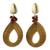 Golden grass and sunstone dangle earrings, 'Solar Chic' - Golden Grass and Sunstone Earrings with Gold Plated Accents (image 2a) thumbail