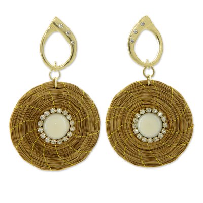 Artisan Crafted Jewelry Natural Golden Grass Earrings