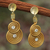 Vergoldete goldene Gras-Ohrhänger 'Twin Suns' - Handgefertigte Ohrringe mit goldenem Gras