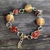 Golden grass and agate link bracelet, 'All Aglow' - Hand Crafted Golden Grass and Agate Link Bracelet thumbail