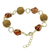 Golden grass and agate link bracelet, 'All Aglow' - Hand Crafted Golden Grass and Agate Link Bracelet