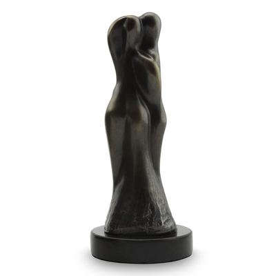 Bronze sculpture, 'Encounter' - Brazilian Couple Theme Signed Bronze Sculpture Granite Base