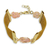 Golden grass and rose quartz wristband bracelet, 'Eco Guard' - Golden Grass and Rose Quartz Handcrafted Wristband Bracelet (image 2a) thumbail