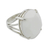 Agate cocktail ring, 'Oval Facets' - Artisan Crafted Faceted White Agate Cocktail Ring (image 2a) thumbail