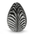 Blown glass paperweight, 'Oval Phoenicia' - Murano Inspired Black/White Hand Blown Glass Paperweight (image 2c) thumbail