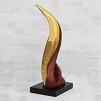 Bronze sculpture, 'Flame of Life' - Brazilian Signed Modern Fine Art Bronze Sculpture