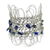 Lapis lazuli wristband bracelet, 'Azure Cloud' - Crocheted Stainless Wristband Bracelet with Lapis Lazuli