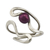 Cultured pearl wrap ring, 'Winding Paths' - Artisan Crafted Burgundy Pearl and Sterling Silver Ring (image 2b) thumbail