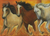'Sol detrás de los caballos': pintura de caballos salvajes brasileños en colores cálidos