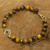 Gold vermeil tiger's eye beaded bracelet, 'Golden Gaze' - Handmade Gold Vermeil Brazilian Tiger's Eye Beaded Bracelet