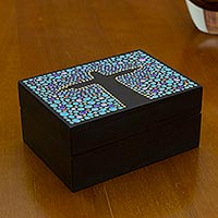 Wood decorative box, Azure Christ the Redeemer (4.5 Inch)