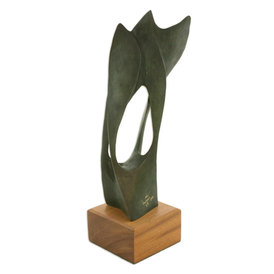 Bronzeskulptur - Moderne, abstrakte, vom Künstler signierte Bronzeskulptur