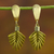Gold plated golden grass dangle earrings, 'Amazon Leaf' - Brazilian Golden Grass Dangle Earrings with 18k Gold (image p239269) thumbail