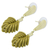 Gold plated golden grass dangle earrings, 'Amazon Leaf' - Brazilian Golden Grass Dangle Earrings with 18k Gold