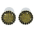 Gold plated golden grass button earrings, 'Bright Halo' - Brazilian Golden Grass and Rhinestone Button Earrings