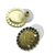 Pendientes botón hierba dorada bañados en oro - Aretes de botón de hierba dorada brasileños y diamantes de imitación