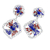Azurite beaded earrings, 'Blue Cherry' - Brazilian Crocheted Stainless Steel Earrings with Azurite
