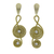 Gold plated golden grass dangle earrings, 'Jalapão Melody' - Artisan Crafted Clef Note Earrings in Brazilian Golden Grass