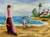 'Games on the Beach II' - Original Signed Romantic Brazilian Seascape Painting